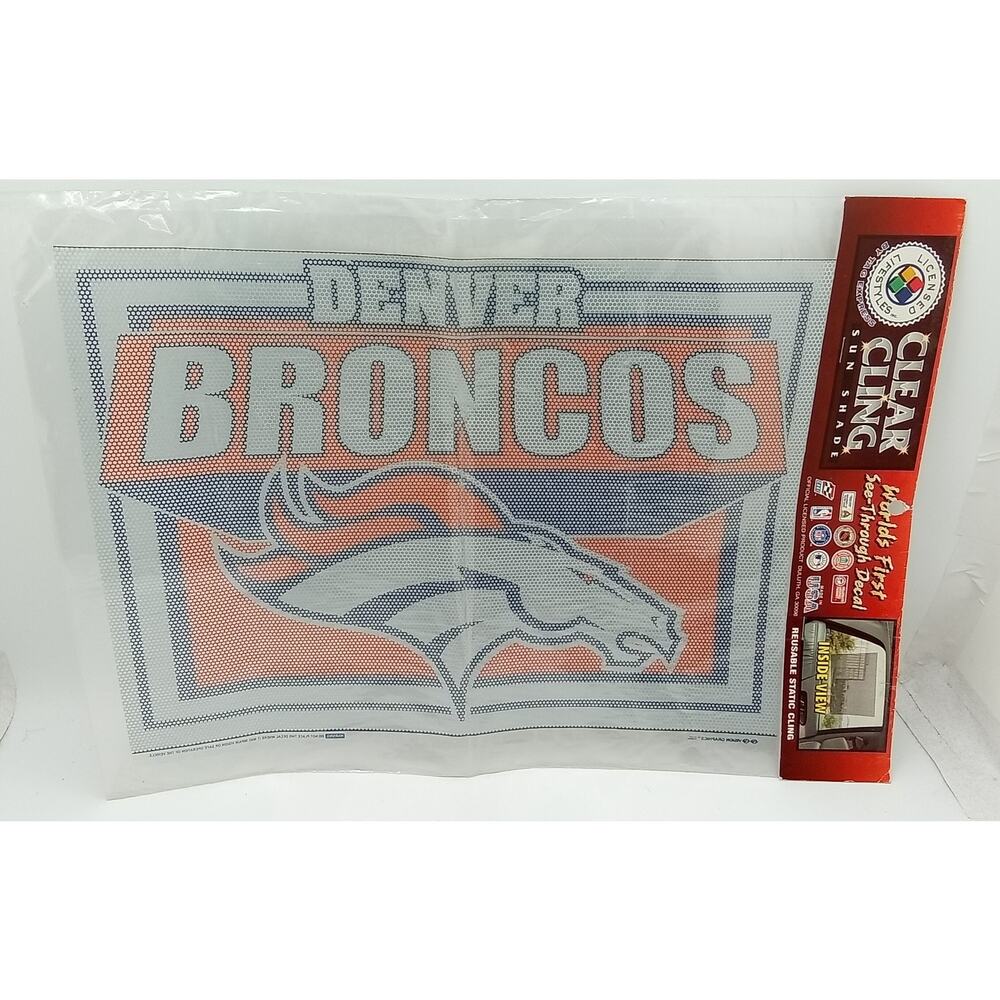 VTG Denver Broncos NFL Clear Window Cling Sunshade By Tag Express